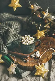 Sweater Prints: Christmas or New Year winter hot chocolate with marshmallows