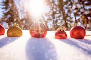 Beam Prints: Christmas ornaments in snow