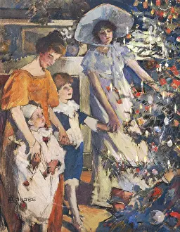 Christmas Prints: The Christmas Tree. Elizabeth Adela Stanhope Forbes (1859-1912)