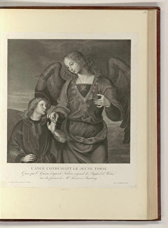 Christophe Guérin (Engraver) Tobias and the Archangel Raphael. Copper engraving, etching 1775-1831, 1775/1831