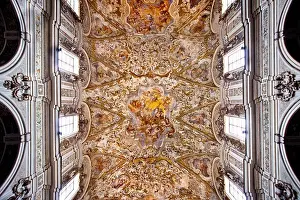 Sicily Prints: Church ceiling, Cathedral, Mazara del Vallo, Sicily, Italy
