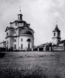 Moscow Prints: The Church of Saint John the Forerunner at Kazennaya in Moscow by Scherer