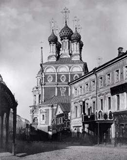 Moscow Prints: The Church of Saint Nicholas the Wonderworker surnamed The Big Cross in Moscow by Scherer