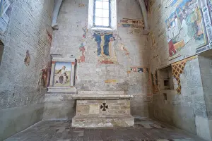 Umbria Prints: Church of San Fortunato, Interior, Todi, Umbria, Italy, Europe
