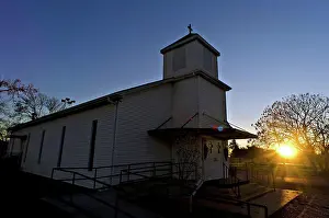 Church at sunset, St. Mark's Church, Westwego, Louisiana, USA
