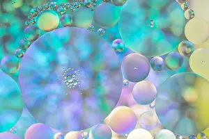 Circle Oil & Water Abstract Colorful Macro Background
