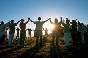 Ceremony Prints: Circle of people at Earth Day Ceremony