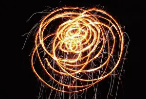 Round Prints: Circles of sparklers display of fireworks