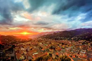 2016 Prints: City of Carrara view of the city of Carrara using HDR technique at sunset Copyright: xZoonar