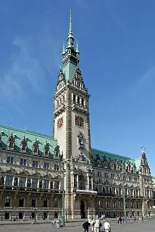 Hanseatic City Prints: City Hall, historic centre, Hamburg, Germany, Europe