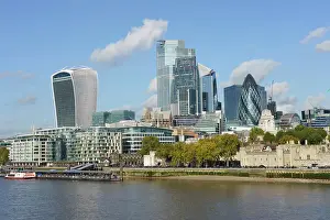Flowing Water Prints: City of London skyscrapers viewed across the River Thames
