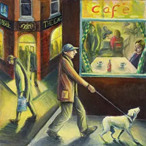 City Living Prints: Up and Down the City Road, Acrylic painting by Lucile Montague