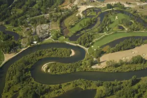 Elevated View Prints: Clark Fork River Emptying into Lake Pend O'Reille (Aerial), Clark Fork, Idaho, US