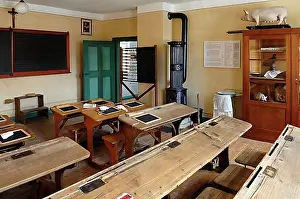 Museums Prints: Classroom, 1935, schoolhouse built 1801
