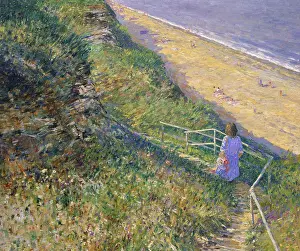Large Group Of People Prints: Cliff Steps, Minsmere Cliffs, Suffolk (Detail) Charles Neal (b.1951/British)