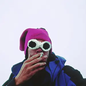 Dangerous Prints: A Climber Smokes a Cigarette in a Whiteout Atop Aconcagua