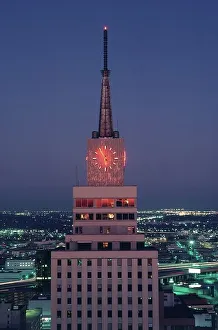 Dallas Prints: Clock tower of the Mercantile National Bank Building at night