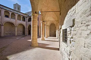 Arcade Prints: Cloister of the Ancient Cathedral. San Severino Marche. Marche. Italy