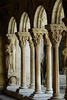 Porticoes Prints: Cloister, Romanesque former Benedictine abbey church Eglise Saint-Trophime