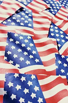 Patriotism Prints: Close up of American flags