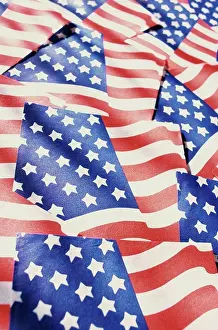 Culture Prints: Close up of American flags