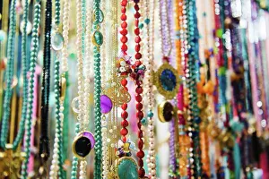 Handmade Prints: close up of colorful beads for sale, Grand Bazaar, Istanbul, Turkey