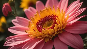 Generative Prints: Close up of pink chrysanthemum flower in the garden. generative ai