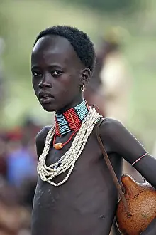 East Africa Prints: Close up portrait of young girl of the Bana