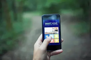 Convenience Prints: Close up POV home automation app on smart phone screen