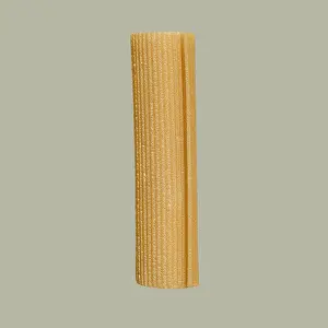 Pasta Prints: Close up raw rigatoni noodle on gray background