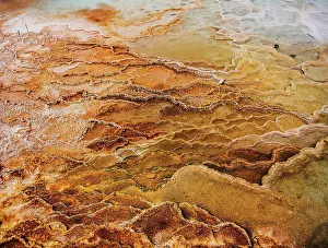 Sand Prints: Close up of the travertines in Yellowstone National Park, Wyoming