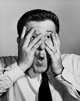 Facial Expression Prints: Close-up of a businessman looking shocked