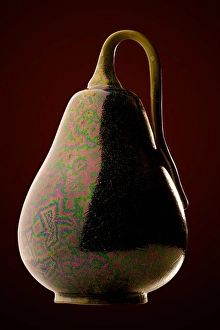 Crockery Prints: Close-up of a decorative pottery vase in unique form