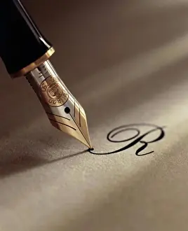 Writing Instrument Prints: Close-up of a fountain pen