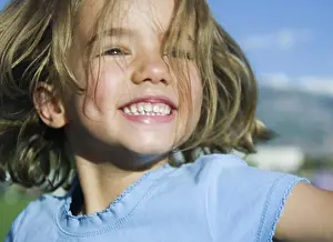 Doors Prints: Close-up of a girl smiling