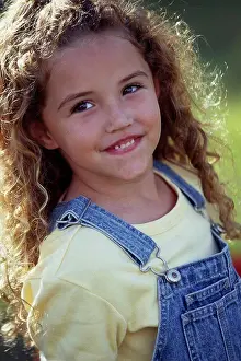 Overalls Prints: Close-up of a girl smiling