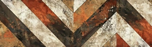 Flooring Prints: A close-up image of a rustic wood pattern featuring alternating chevron shapes in brown
