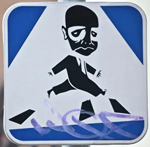 Convenience Prints: Close-up of a pedestrian crossing sign, Vilnius, Lithuania