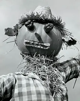 Straw Hat Prints: Close-up of a scarecrow