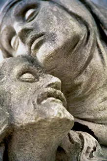 Capital Cities Prints: Close-up of statue of Jesus and Virgin Mary, Lisbon, Portugal