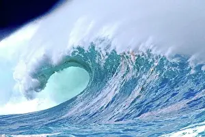Curl Prints: Close-up of waves in Waimea Bay, Hawaii, USA