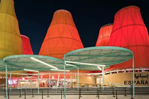 General View Prints: Closer evening exterior view of pavilion