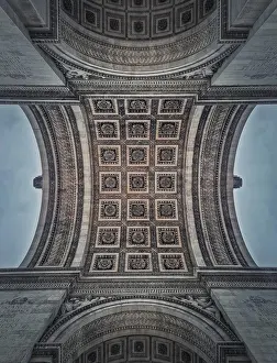 Architectural Prints: Closeup view underneath triumphal Arch