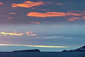Evening Atmosphere Prints: Clouds in the evening sun, glaciers