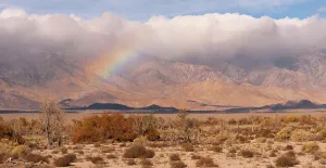 Hills Prints: Clouds hang low over the mountains where range land meets national forest territory in California