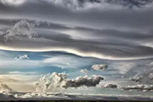 Lava Prints: CLouds over lava flows near Landbrotsholar in Iceland