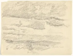 Draughtsman Prints: Clouds sky with color notes, draughtsman: Gerrit Willem Dijsselhof