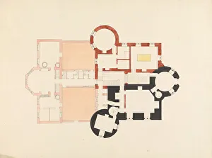 Architectural Subject Prints: Cluny Castle Aberdeenshire Scotland Ground Floor Plan
