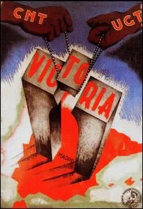 Poster Prints: CNT (Anarchist) propaganda poster during the Spanish Civil War