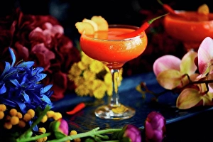 Assortment Prints: Cocktails spiced up with red chilli and ginger slices
